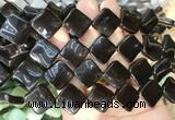 TWBS90 15 inches 16mm twist diamond black obsidian beads wholesale